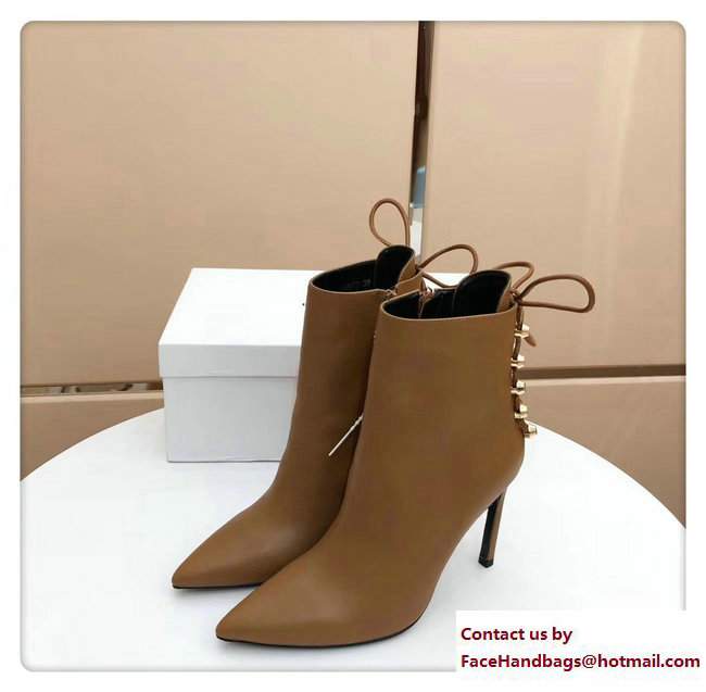 Balenciaga Heel 10cm Studs Ankle Boots Caramel 2017 - Click Image to Close