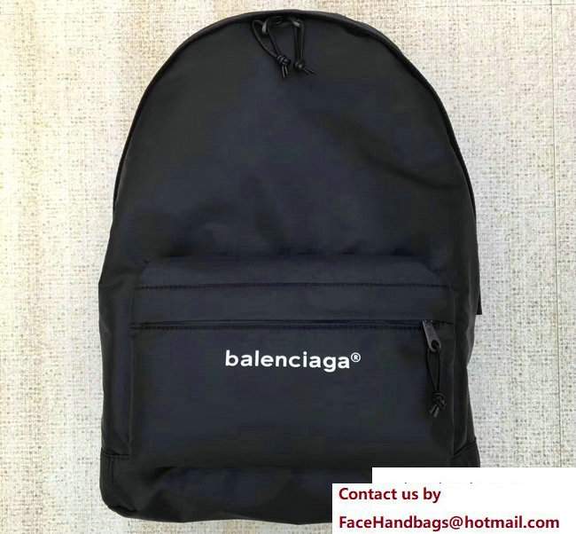 Balenciaga Logo Backpack Bag Black 2018 - Click Image to Close