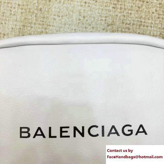 Balenciaga Logo Calfskin Everyday Camera Large Bag White Resort 2018 - Click Image to Close