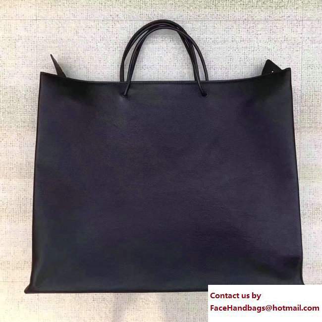 Balenciaga Logo Calfskin North-South Shopping Large Bag Black 2017 - Click Image to Close