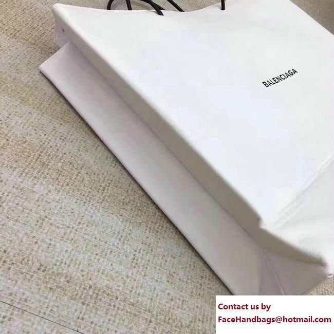 Balenciaga Logo Calfskin North-South Shopping Large Bag White 2017 - Click Image to Close