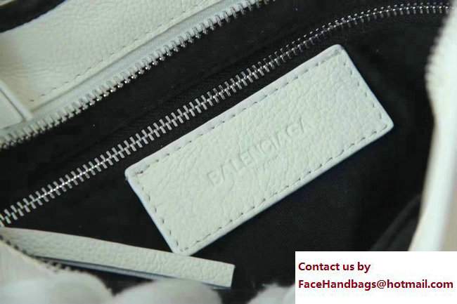 Balenciaga Logo Calfskin North-South Shopping Small Bag White 2017 - Click Image to Close