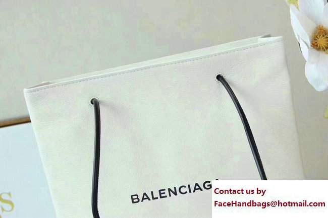 Balenciaga Logo Calfskin North-South Shopping Small Bag White 2017