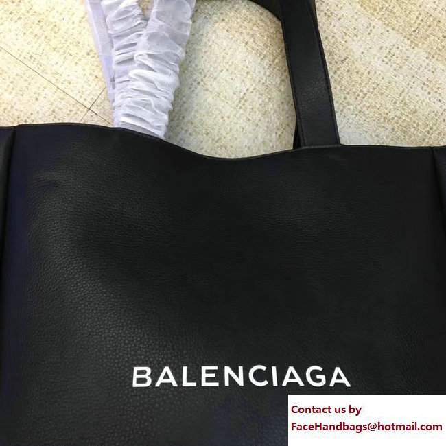 Balenciaga Logo Calfskin Shopping Bag Black 2018