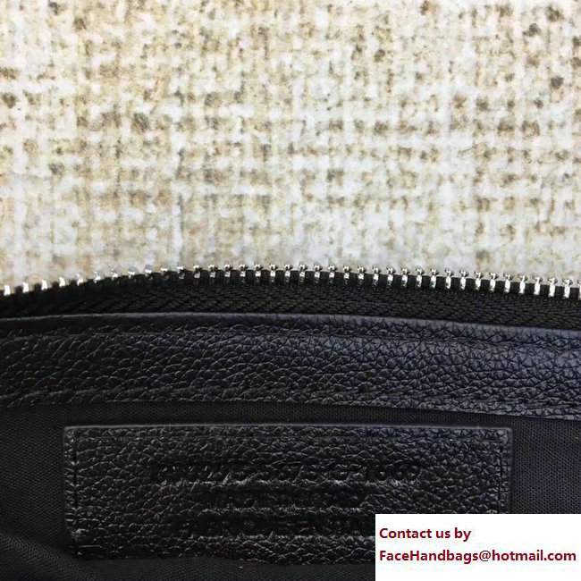 Balenciaga Logo Calfskin Shopping Clip Pouch Clutch Zip Case Large Bag Black 2017 - Click Image to Close