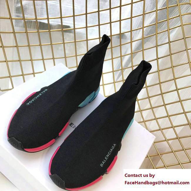 Balenciaga Multicolour Knit Sock Speed Trainers Sneakers Black 2018