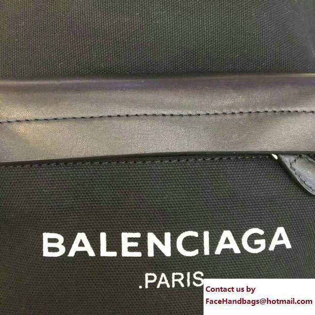 Balenciaga Navy Cotton Canvas Backpack Small Bag Black 2017 - Click Image to Close
