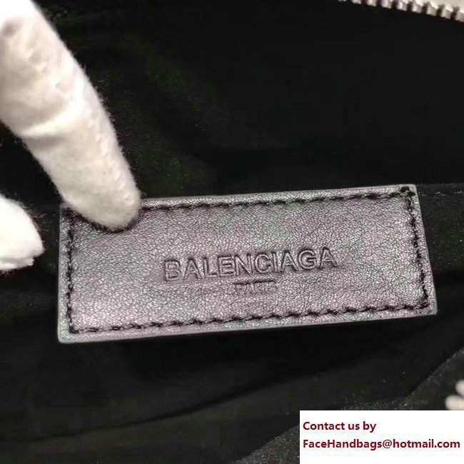 Balenciaga Navy Cotton Canvas Clip Clutch Pouch Small Bag Black 2017 - Click Image to Close