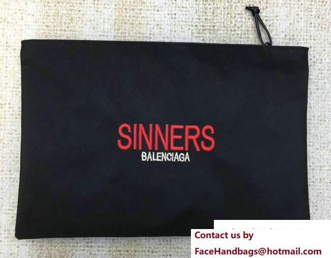 Balenciaga Sinners Nylon Explorer Pouch Clutch Bag 2018