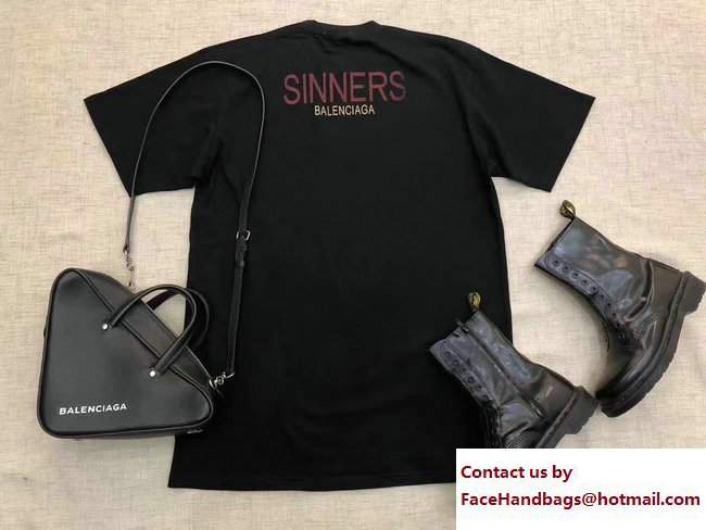 Balenciaga Sinners T-shirt Black 2018 - Click Image to Close