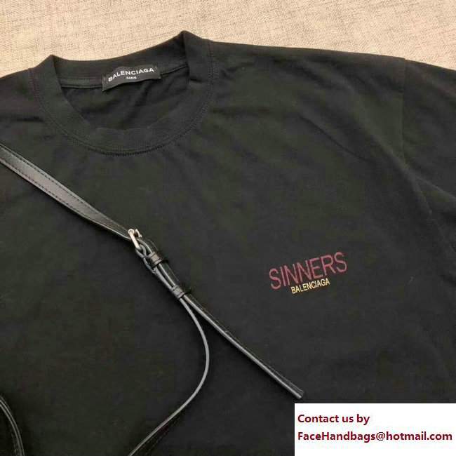 Balenciaga Sinners T-shirt Black 2018 - Click Image to Close