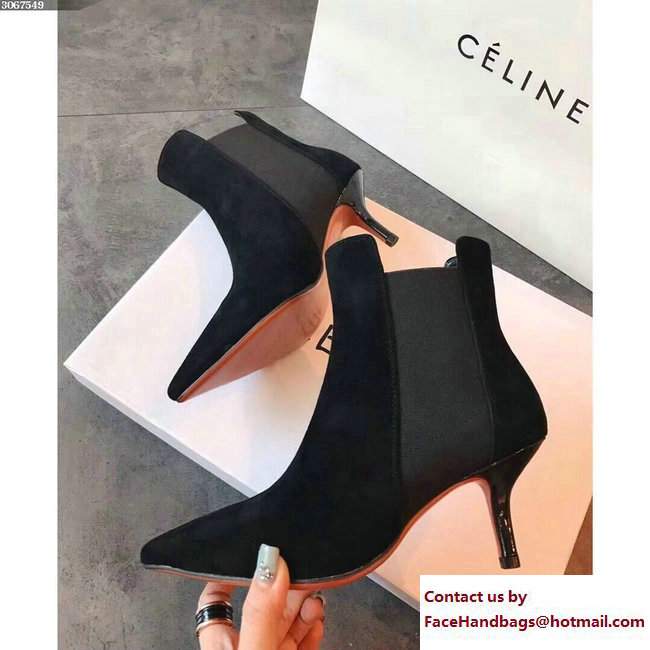 Celine Heel 6.5cmEssentials Chelsea Boots 321943 Suede Black 2017