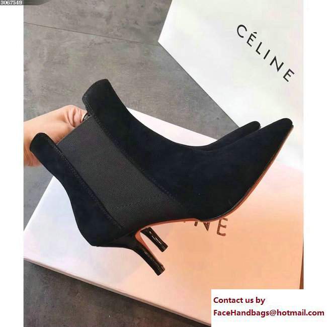 Celine Heel 6.5cmEssentials Chelsea Boots 321943 Suede Black 2017 - Click Image to Close