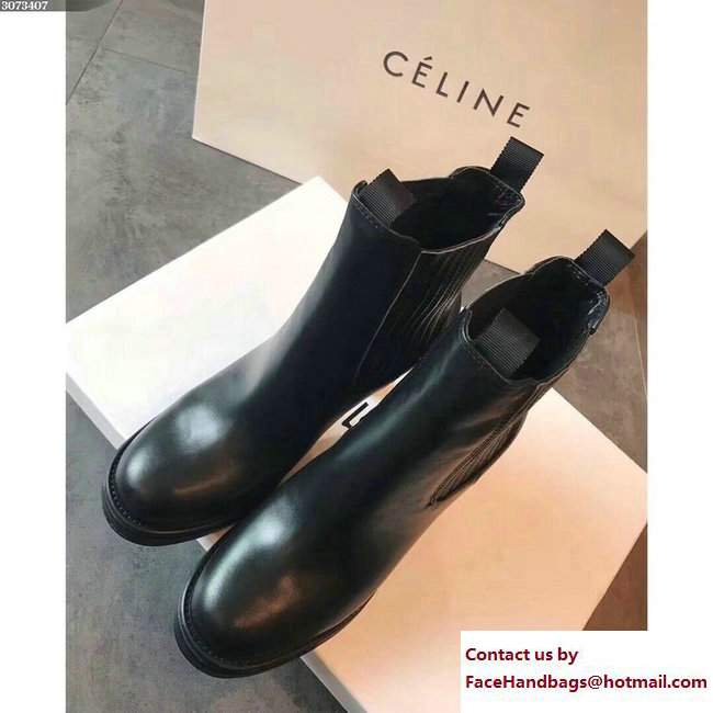Celine Heel 8.5cm Curved Toe Bootie 322853 Black 2017 - Click Image to Close