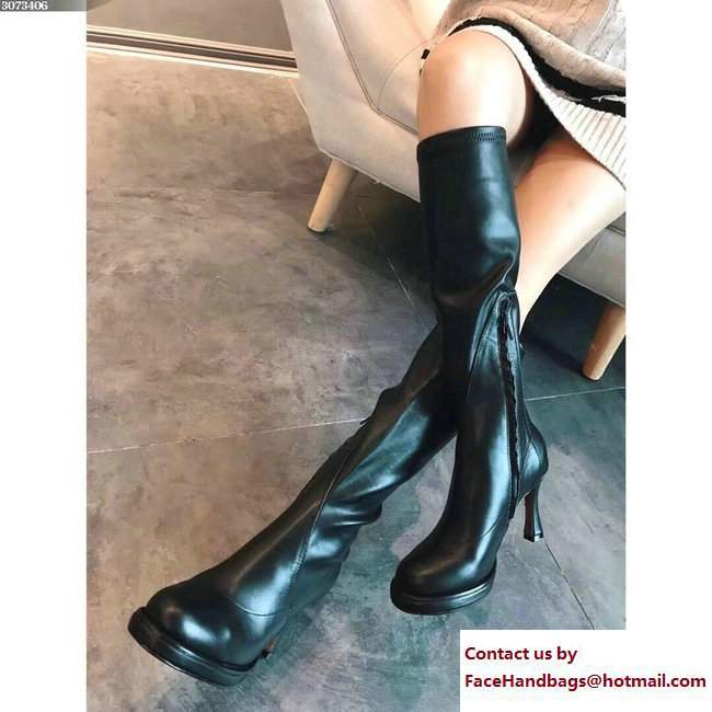 Celine Heel 8.5cm Curved Toe Boots Black 2017