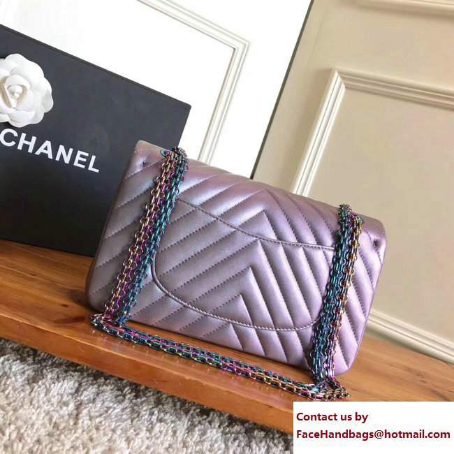 Chanel 2.55 Reissue Size 225 Bag Iridescent Purple 2017 - Click Image to Close