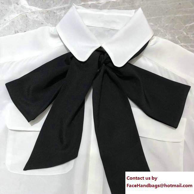 Chanel Black Bow Shirt White 2018