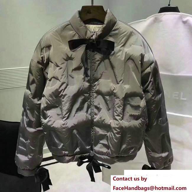 Chanel Bow Dawn Jacket Blouson Gray P57415 2018 - Click Image to Close