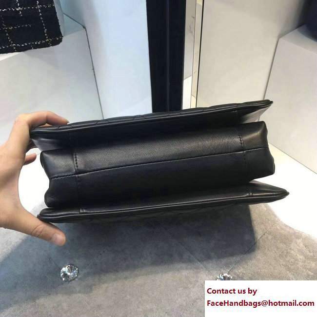 Chanel CC Logo Lambskin Medium Flap Bag A57028 Black Cruise 2018