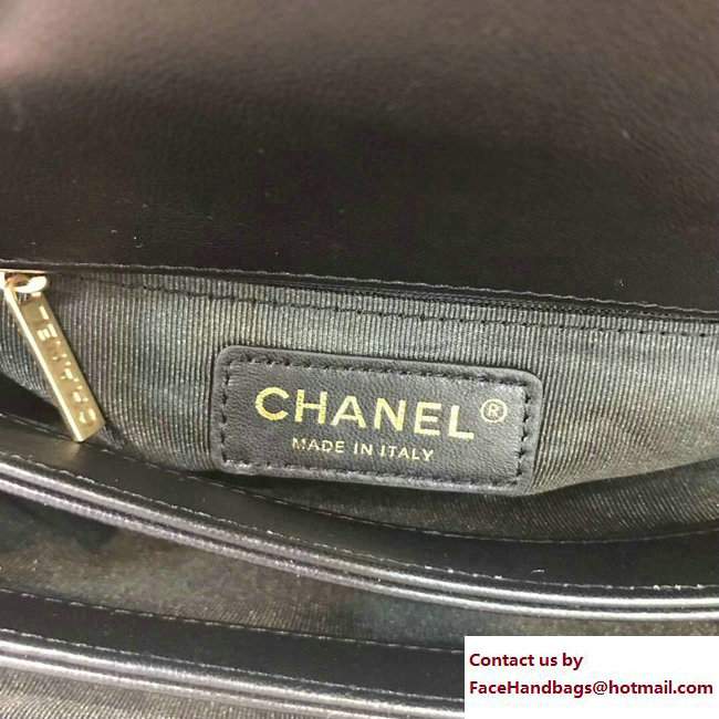 Chanel CC Logo Lambskin Medium Flap Bag A57028 Black Cruise 2018