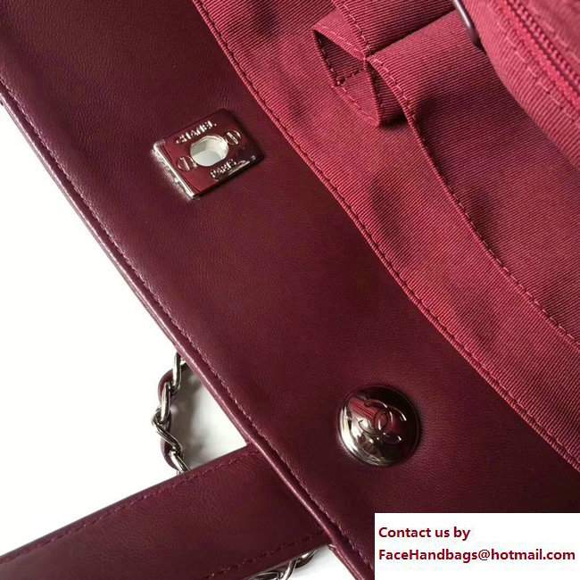 Chanel Calfskin Chevron Statement Large Shopping Bag A91643 Burgundy 2017