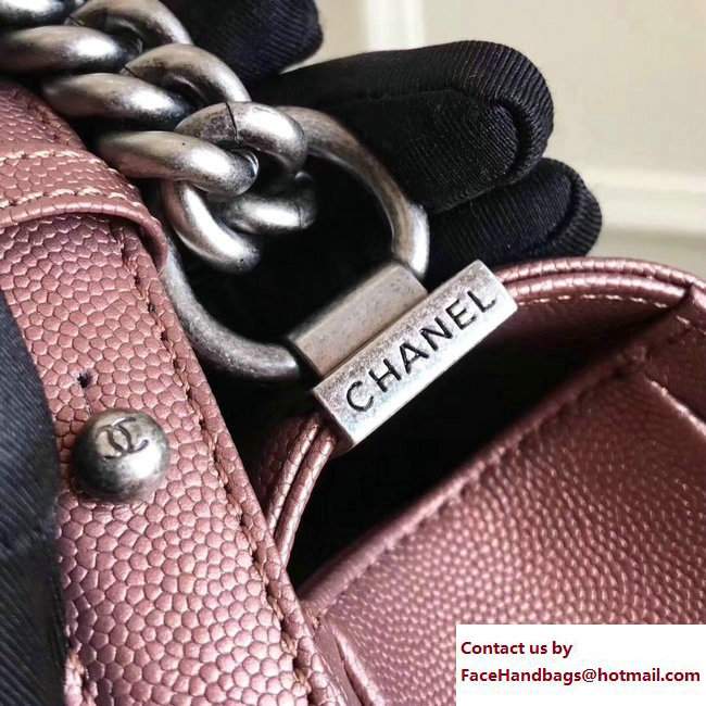 Chanel Caviar Leather Boy Flap Medium Bag Pink Gold 2017 - Click Image to Close