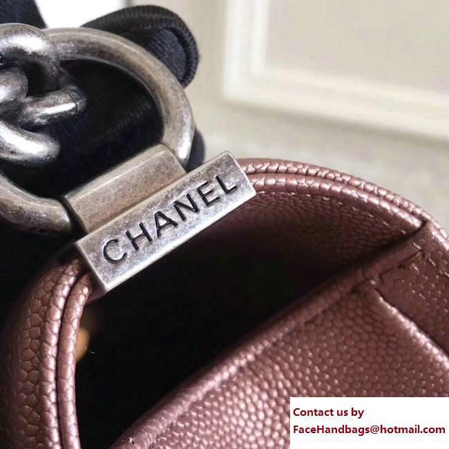 Chanel Caviar Leather Boy Flap Small Bag Pink Gold 2017 - Click Image to Close
