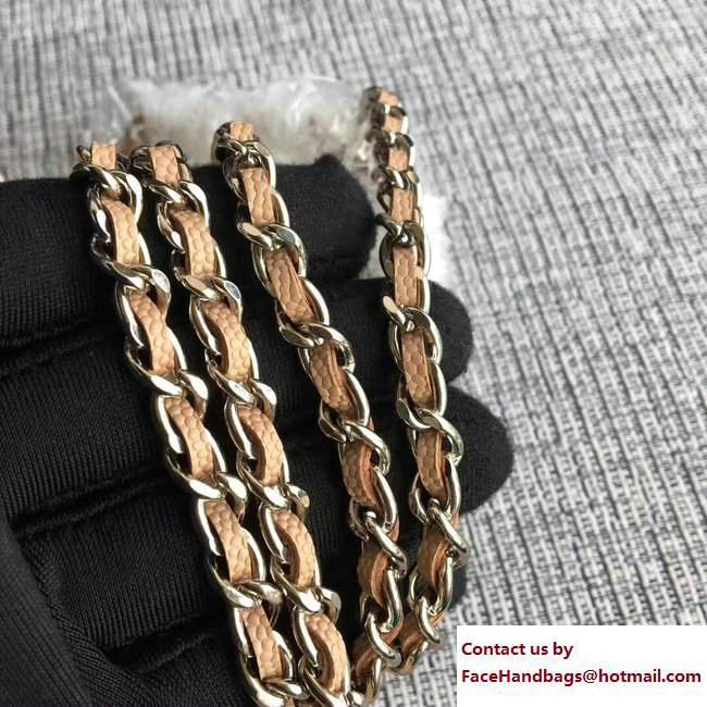 Chanel Caviar Leather Chevron Wallet On Chain WOC Bag Apricot 2017