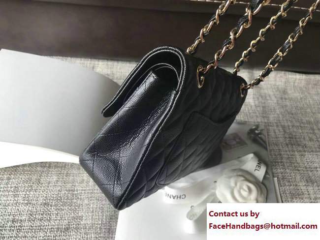 Chanel Caviar Leather Classic Flap New Small Bag A01113 Black/Gold 2018 - Click Image to Close