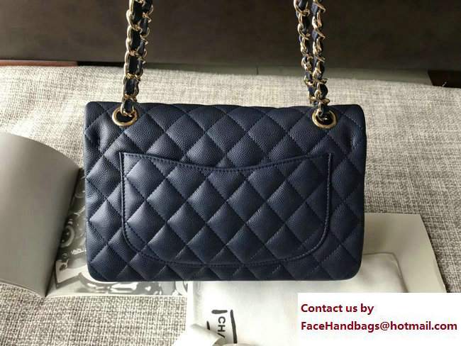 Chanel Caviar Leather Classic Flap New Small Bag A01113 Haze Blue/Gold 2018 - Click Image to Close
