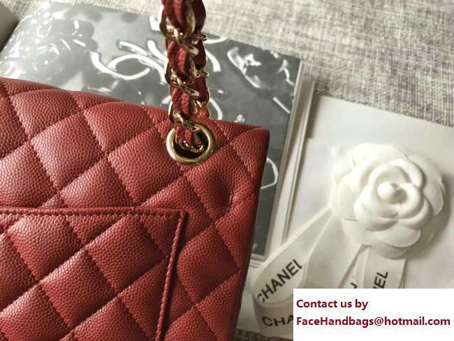 Chanel Caviar Leather Classic Flap New Small Bag A01113 Red/Gold 2018 - Click Image to Close