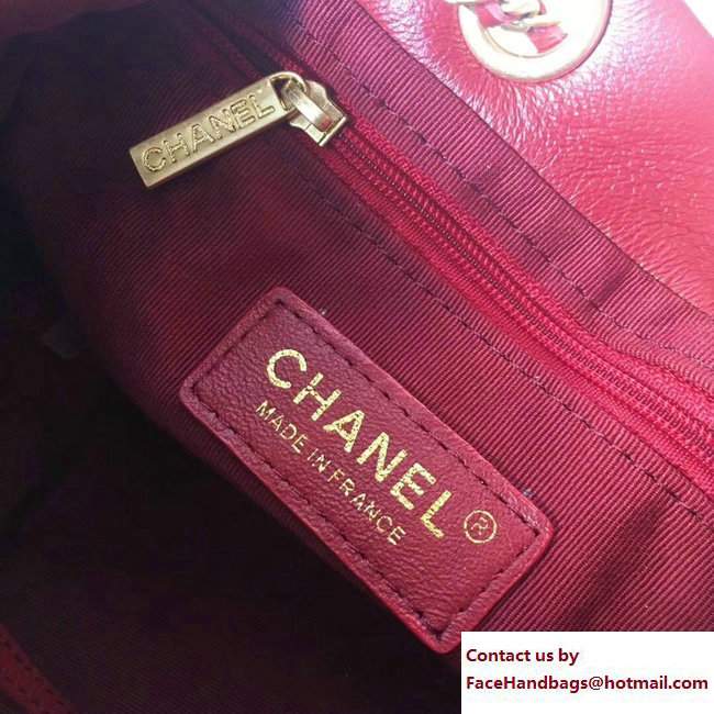 Chanel Coco Pleats Mini Drawstring Bag A91757 Burgundy Cruise 2018