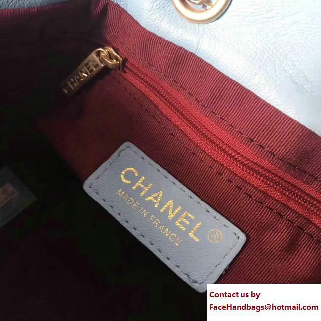 Chanel Coco Pleats Mini Drawstring Bag A91757 Sky Blue Cruise 2018