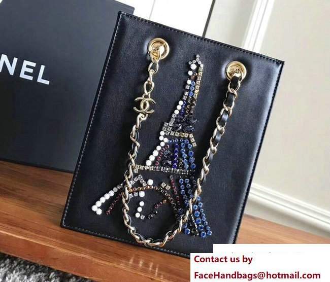 Chanel Crystal Embellished Eiffel Tower Evening Bag 2017