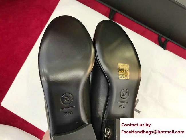 Chanel Embellished Heel 4cm Black Loafers Calfskin/Patent 2017