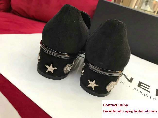 Chanel Embellished Heel 4cm Black Loafers Kidskin/Patent Calfskin 2017