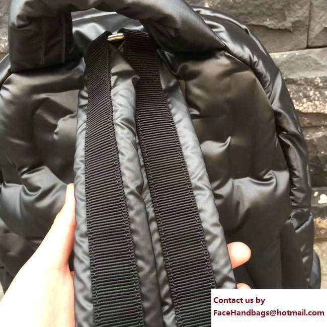 Chanel Embossed Nylon Doudoune Small Backpack Bag A91933 Black 2017 - Click Image to Close
