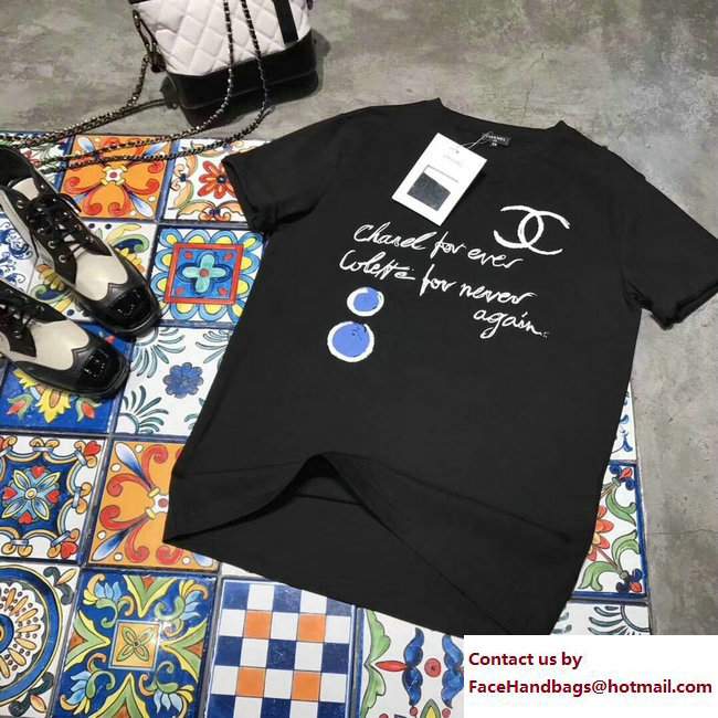 Chanel For Ever Colette For Never Again T-shirt Black 2018