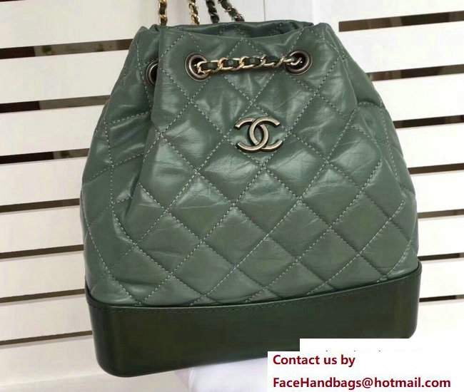 Chanel Gabrielle Backpack Bag A94485 Green 2018