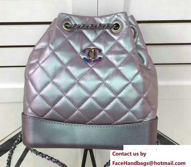 Chanel Gabrielle Backpack Bag A94485 Iridescent Purple 2018 - Click Image to Close