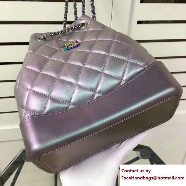 Chanel Gabrielle Backpack Bag A94485 Iridescent Purple 2018 - Click Image to Close
