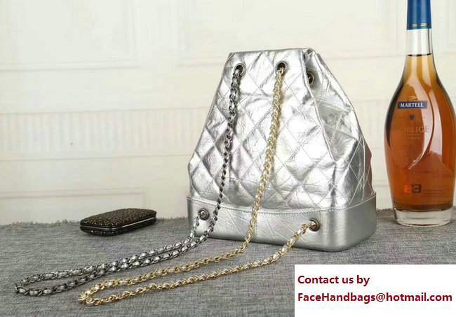 Chanel Gabrielle Backpack Bag A94485 silver 2017 - Click Image to Close