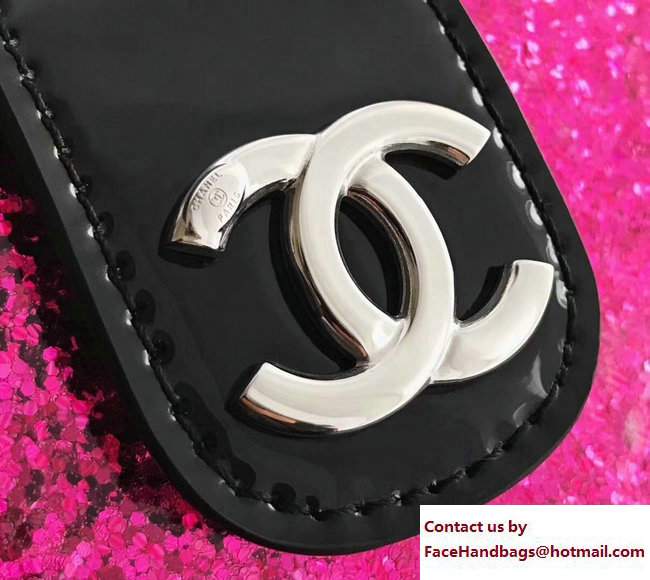 Chanel Glittered PVC and Patent Calfskin Evening On The Moon Camera Case Bag A91991 Fuchsia/Black 2017