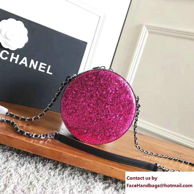 Chanel Glittered PVC and Patent Calfskin Evening On The Moon Evening Bag A91990 Fuchsia/Black 2017