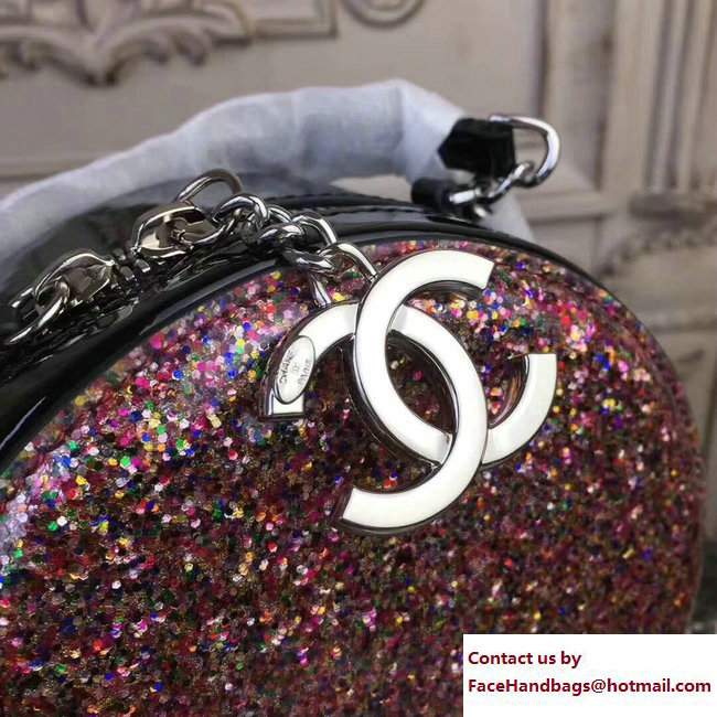 Chanel Glittered PVC and Patent Calfskin Evening On The Moon Evening Bag A91990 Multicolor/Black 2017 - Click Image to Close