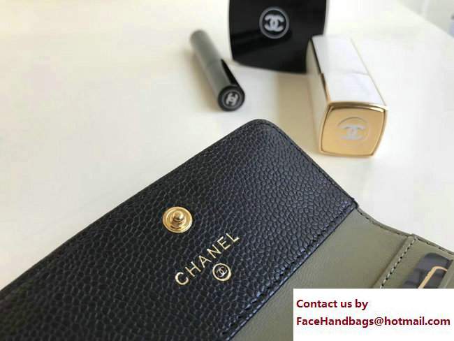 Chanel Gold-Tone Metal Boy Small Wallet A80734 Grained Calfskin Black 2017 - Click Image to Close