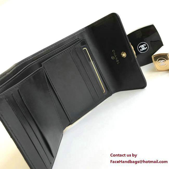 Chanel Gold-Tone Metal Boy Small Wallet A80734 Lambskin Black 2017 - Click Image to Close