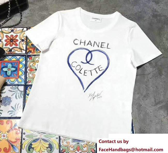 Chanel Heart Colette T-shirt White 2018