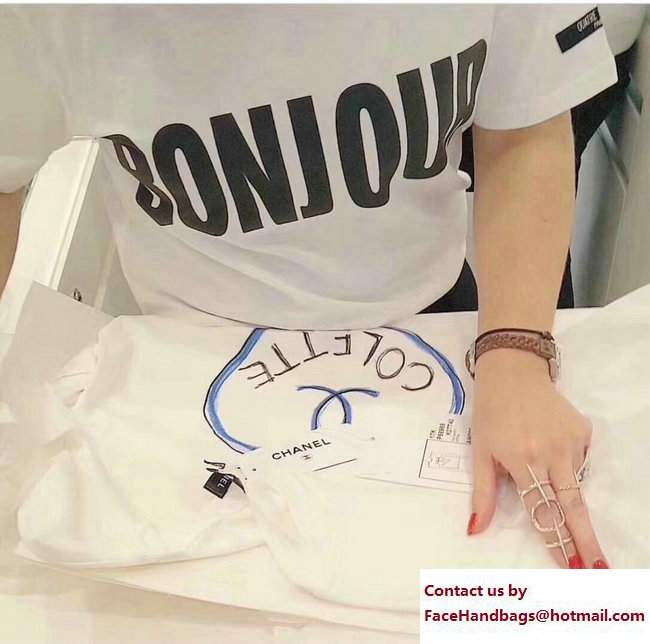 Chanel Heart Colette T-shirt White 2018 - Click Image to Close