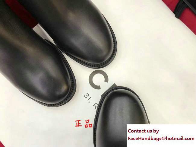 Chanel Heel 6.5cm Glazed Calfskin Short Boots G33353 Black 2017